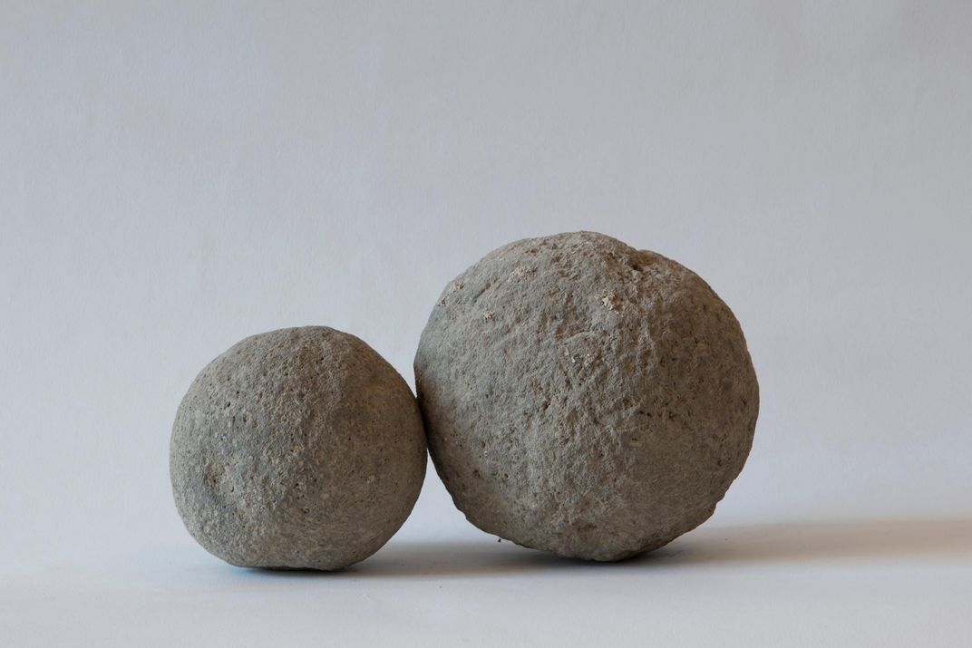 Catapult projectiles dated to the first century B.C.