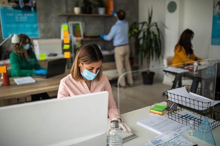 Maintaining social distancing is a challenge as workplaces reopen during the coronavirus pandemic.