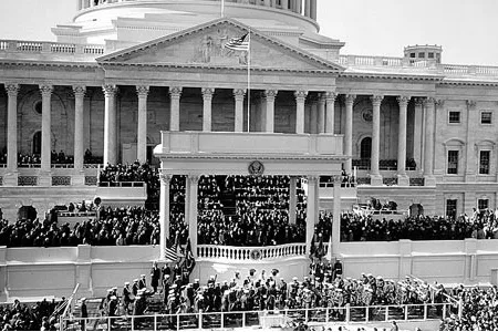 Inauguration of President Kennedy on the East Portico of the U.S. Capitol.