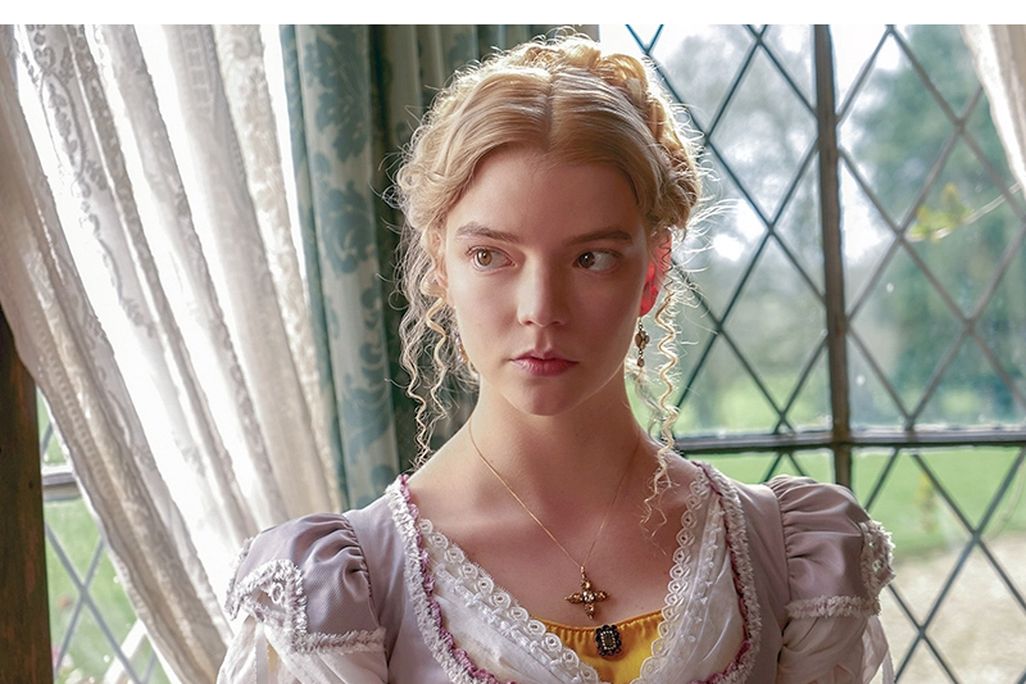 Anya Taylor-Joy playing Emma in front of a windowpane