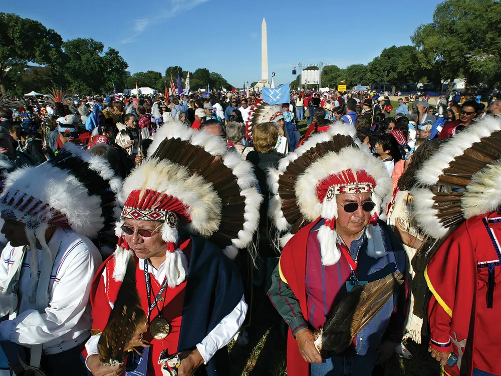 Native Americans celebrate on the National Mall