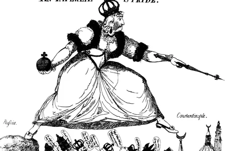 Late 18th century English cartoon on Catherine the Great's territorial ambitions in Turkey.