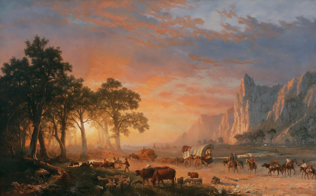 A painted depiction of the Oregon Trail. (Creative Commons)