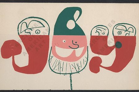 Holiday card design, 195-?. Frederick Hammersley papers, circa 1860s, 1890-2009