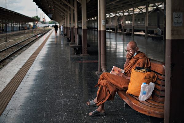 A monk beside railway thumbnail