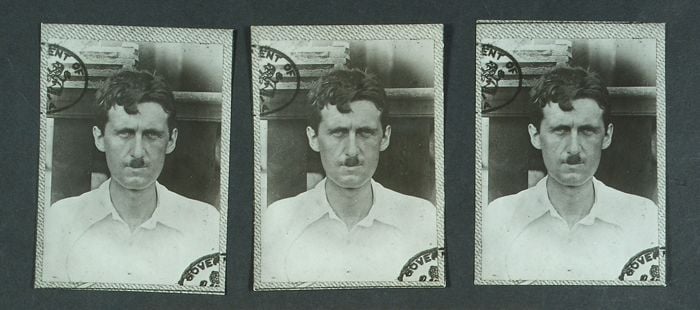Photo of Orwell from his Metropolitan Police file
