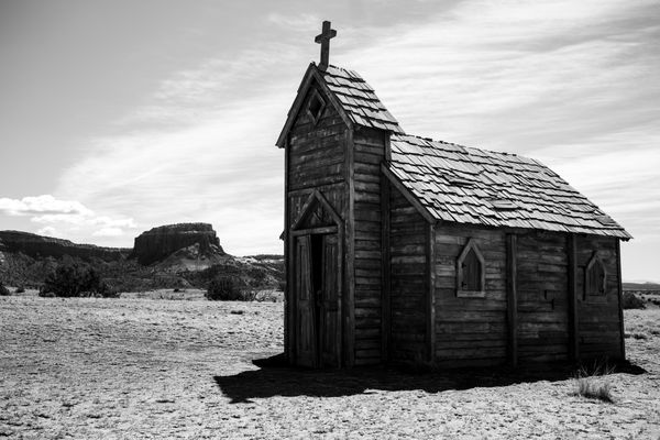 Lone Church in a Desert Meadow thumbnail