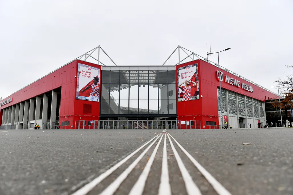 Red soccer arena