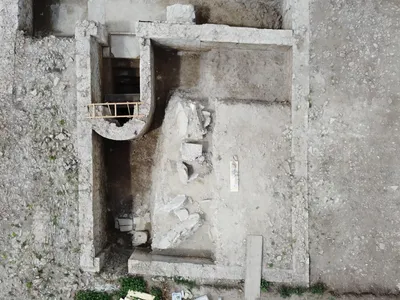 Aerial view of the mikvah site