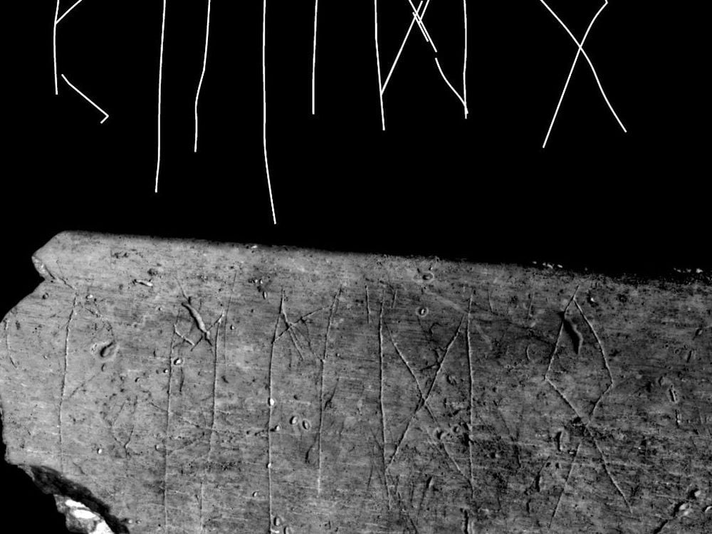 Germanic runes inscribed on seventh-century cow bone