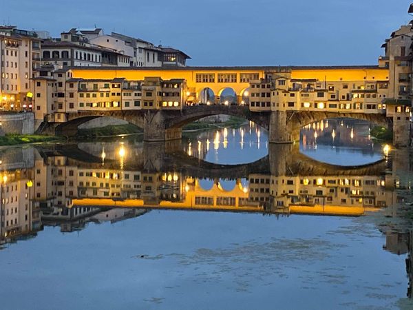 Night time Reflection of the Ponte Vecchio thumbnail