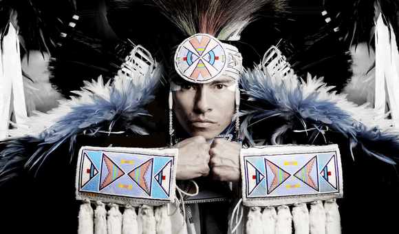 Lyricist, musician, and dancer Christian Parrish Takes The Gun, aka Supaman. (Matika WIlbur)