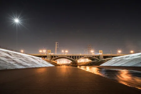 "UnderLA" brings projections of the Earth's lithology to a concrete-bound stretch of the Los Angeles River. 