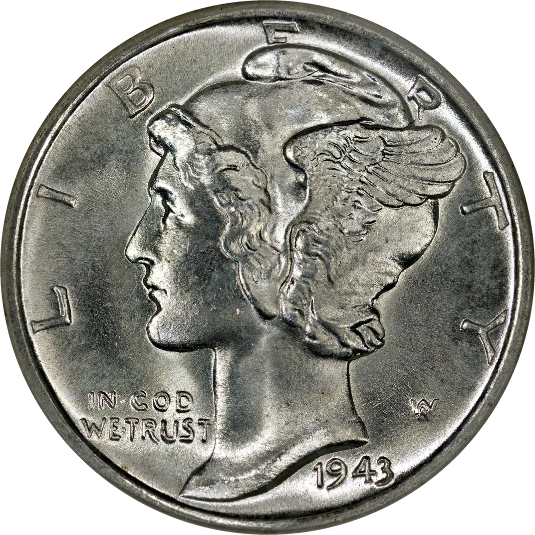 dime with profile of Liberty