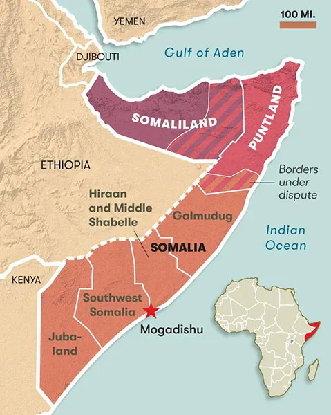 map of Somalia conflict