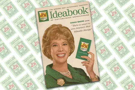 The singer, actor and television host Dinah Shore touts big savings on the cover of the Sperry &amp; Hutchinson Company&rsquo;s 1963 Ideabook.