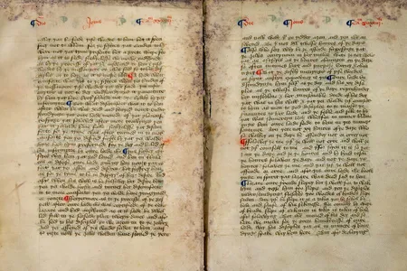 Pages from a manuscript of Nicholas Love's Mirror of the Blessed Life of Jesus Christ