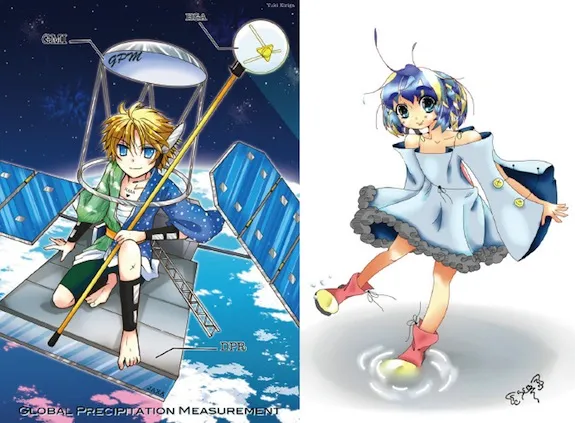 Left, “GPM” by Yuki Kiriga. Right, “Mizu-chan” by Sabrynne Buchholz