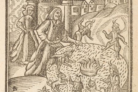 "A witch summoning devils" from "The Kingdom of Darkness" by Nathaniel Crouch, 1688.