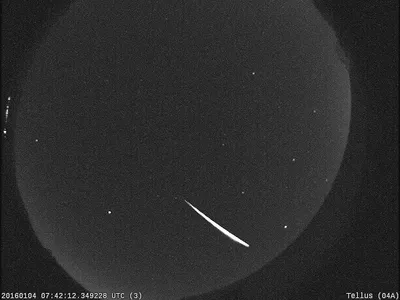 A Quadrantid meteor flies through the sky, as captured by NASA&#39;s All Sky cameras.