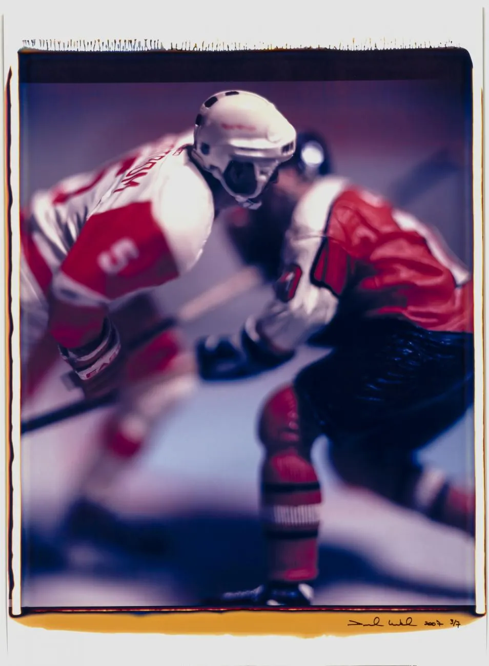 I photograph of hockey player figurines. 