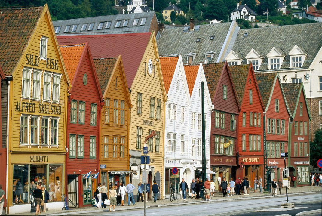 Bryggen, the historic wharf in Bergen. Credit: Jens Henrik Nybo/Innovation Norway