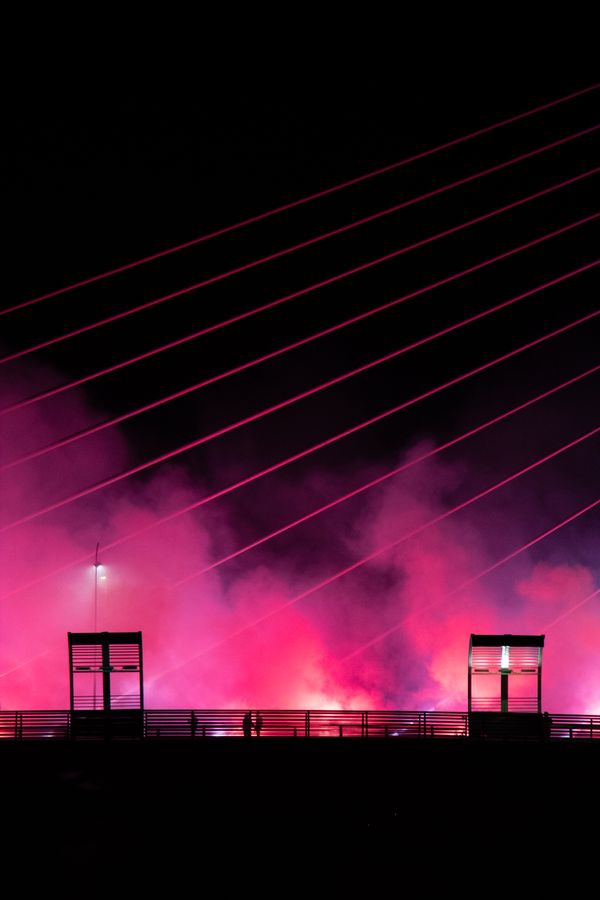Purple Fireworks on the Millennium Bridge thumbnail