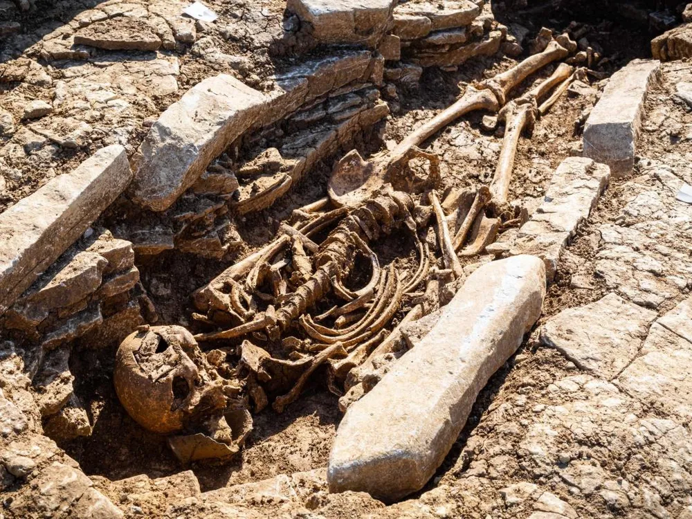 Skeleton in British Roman Grave