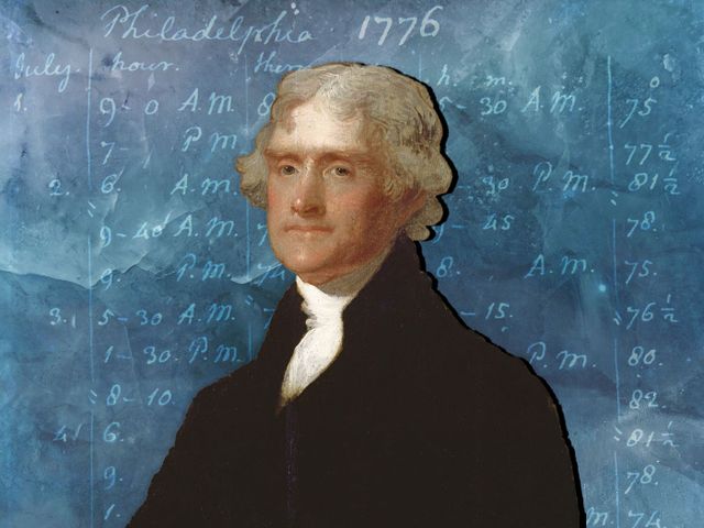 Between July 1776 and June 1826, Jefferson recorded weather conditions in 19,000 observations across nearly 100 locations.