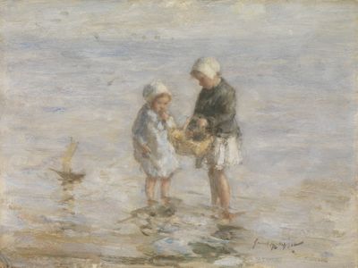 Children Wading (1918), painted&nbsp;by Scottish artist Robert Gemmell Hutchison, was recovered thanks to the Art Loss Register&#39;s database.