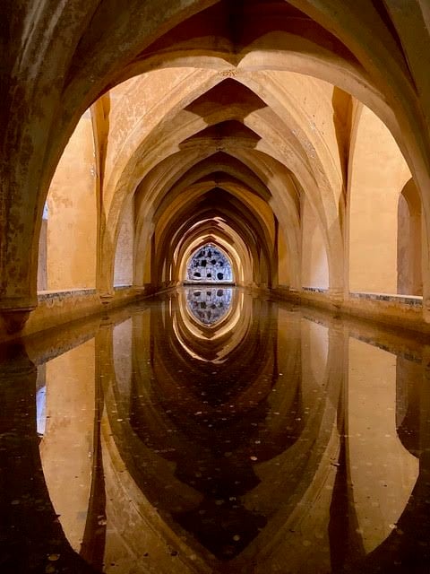 Underground baths in the Real Alcazar Palace in Seville, Spain thumbnail