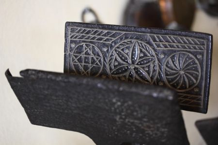A fancy moule à gaufres (waffle iron) held by the Musée Lorrain.