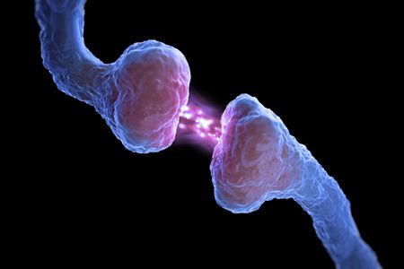 Conceptual close up image of a synapse.