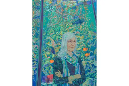 Julie Packard by Hope Gangloff is on view at the National Portrait Gallery in the new show, "Forces of Nature: Voices That Shaped Environmentalism."