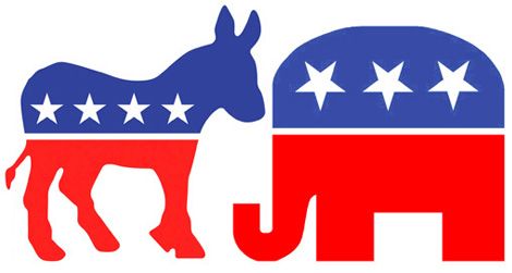 POLITICAL HOUSE DIVIDED 3X5 FEET FLAG BANNER Democrat Donkey Republican Elephant 