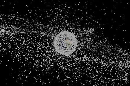 A map of some of the space junk surrounding the Earth.