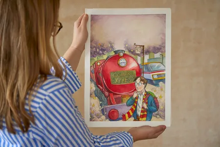 The original illustration for the cover of&nbsp;Harry Potter and the Philosopher&#39;s Stone&nbsp;will go to auction in June.