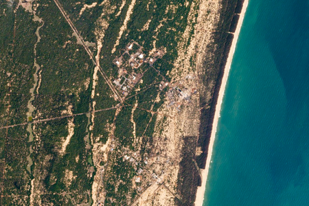 A Planet Labs satellite took this image of India's PSLV launch site just two days ago. A fleet of 88 more satellites will launch from here on February 15, Indian time.