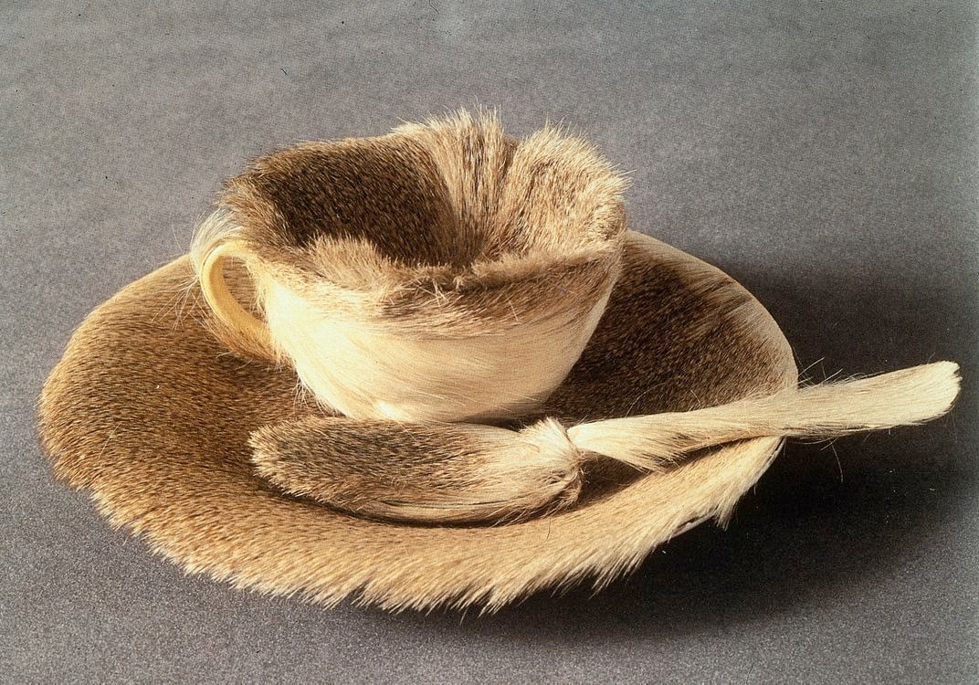 Oppenheim's famous furry teacup, now housed at the Museum of Modern Art in New York
