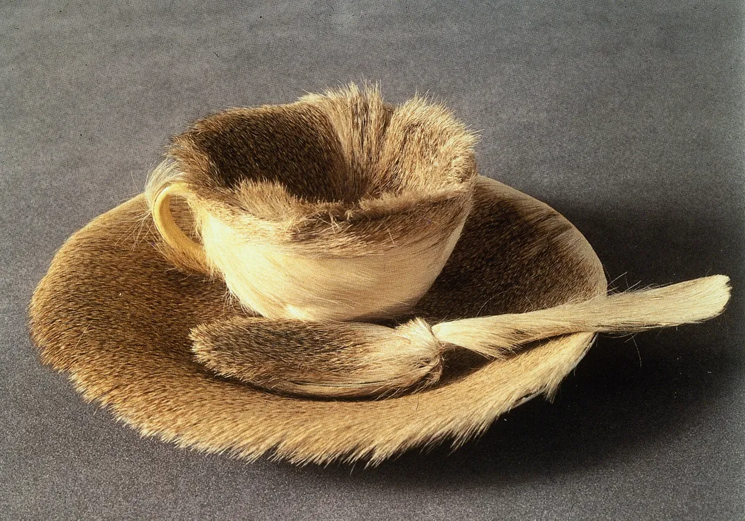 Oppenheim's famous furry teacup, now housed at the Museum of Modern Art in New York