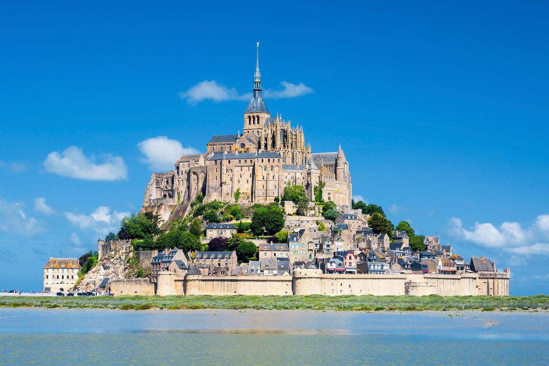 The historic Mont St. Michel off the coast of Normandy