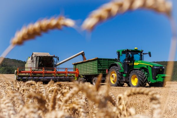 John Deere during harvest thumbnail