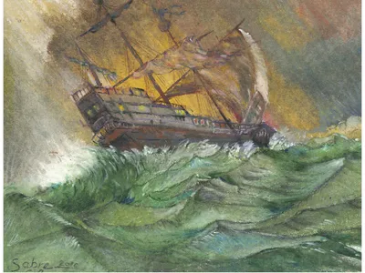Untitled (Ship in a Storm)&nbsp;by Sabri Al Qurashi, 2010