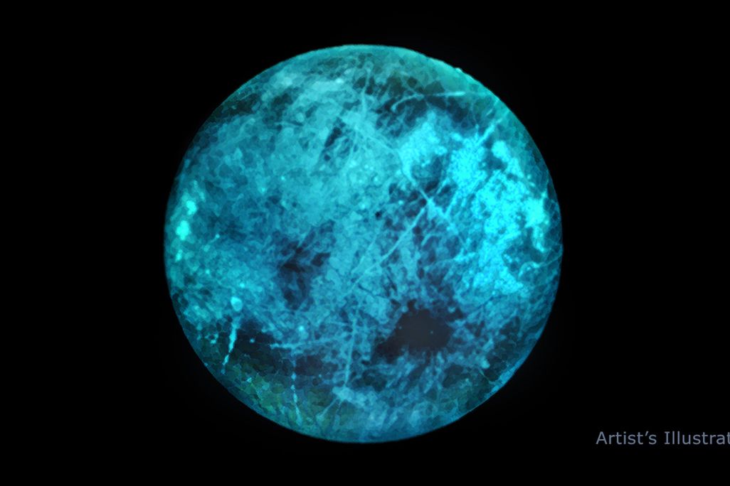 An illustration of a glowing blue circle on a black background