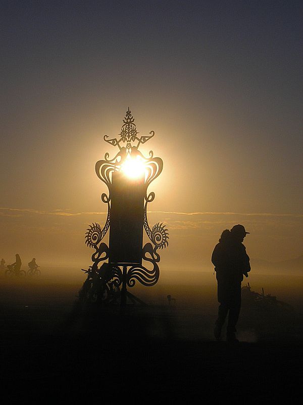 My first trip to a event in the desert called Burning man..I woke up to this amazing sunrise. thumbnail