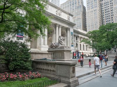 The main branch of the NYPL, located on Fifth Avenue in midtown Manhattan.