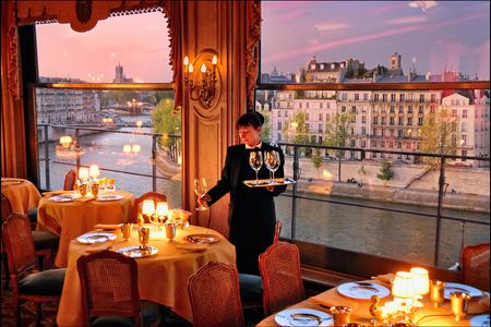 La Tour d'Argent restaurant offers dramatic views of the Paris skyline.
