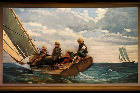 Breezing Up (A Fair Wind) by Winslow Homer (1873-1876) is one of the many artworks recreated for the Pageant of the Masters.