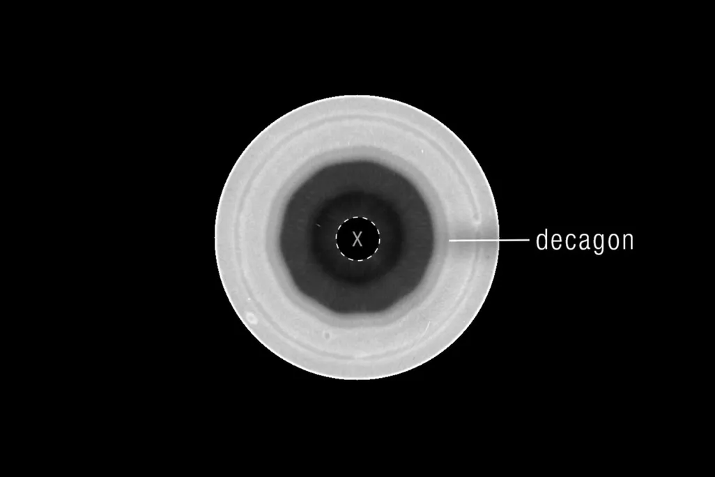 a labeled image pointing out the decagon