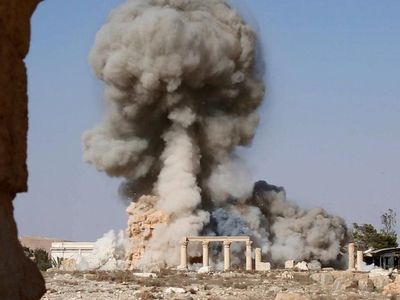 ISIS destroyed the Temple of Baalshamin in Syria in 2015. 